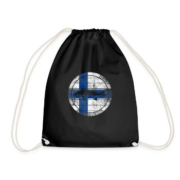 Perch Fishing Finland - Drawstring Bag - black - Front