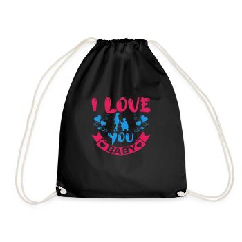 ICH LIEBE DICH LIEBLING - Turnbeutel - Schwarz - Vorne