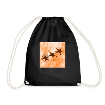 3 STERNE LÄCHELN ORANGE - Turnbeutel - Schwarz - Vorne