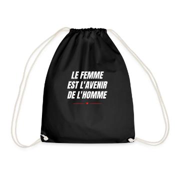 la femme est l'avenir de l'homme - Sac de sport léger - noir - Devant