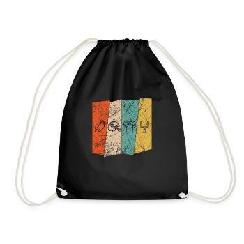 American Football Fan Shirt - Game Day Vintage - Drawstring Bag - black - Front