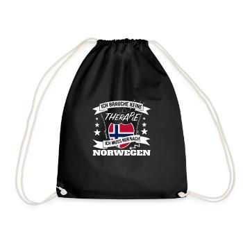 Norwegen Therapie - Turnbeutel - Schwarz - Vorne
