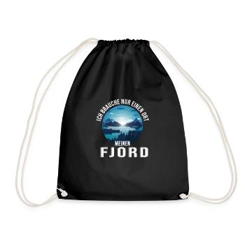 nur einen Ort mein Fjord - Turnbeutel - Schwarz - Vorne