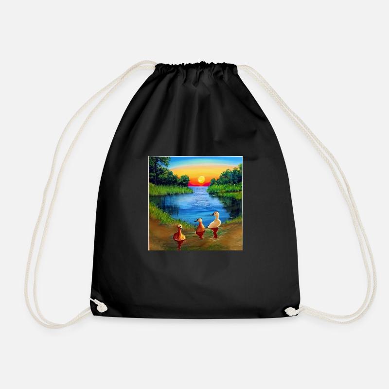 Lake Life - Drawstring Bag - black