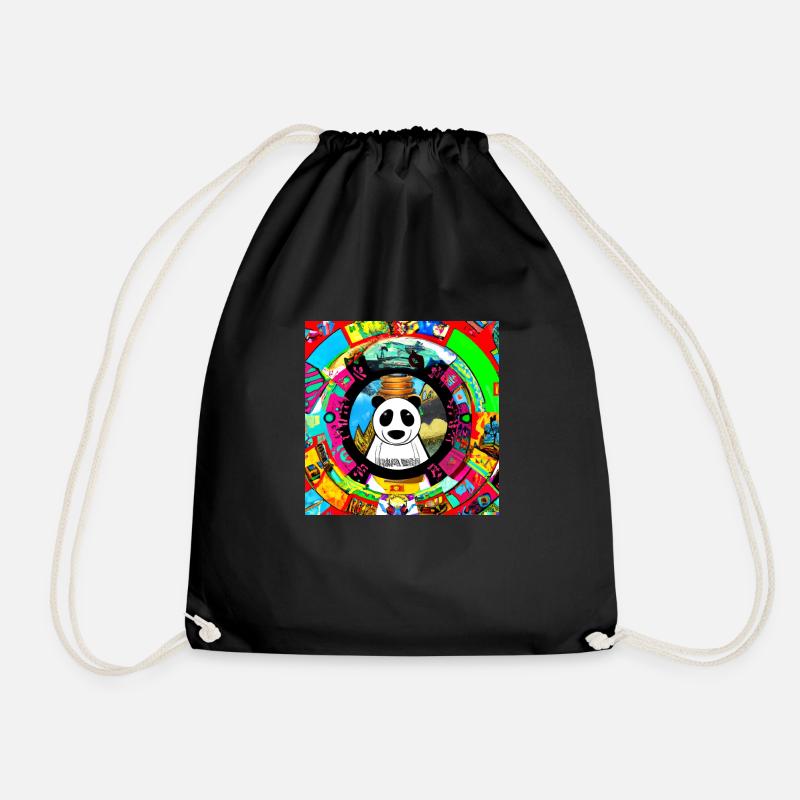 Pandamonium Mandala - Turnbeutel - Schwarz