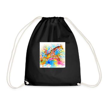 Splashin' Giraffe - Drawstring Bag - black - Front
