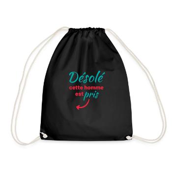 Désolé cette homme est pris - Sac de sport léger - noir - Devant
