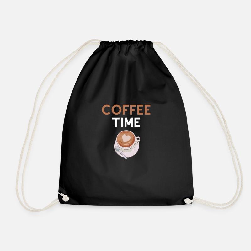 Coffee Time - Drawstring Bag - black