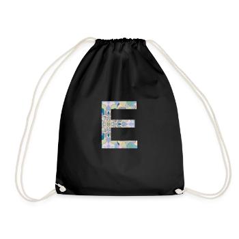 Letter E in mandala - Drawstring Bag - black - Front