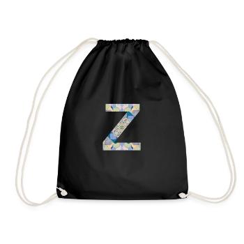 Letter Z in mandala - Drawstring Bag - black - Front
