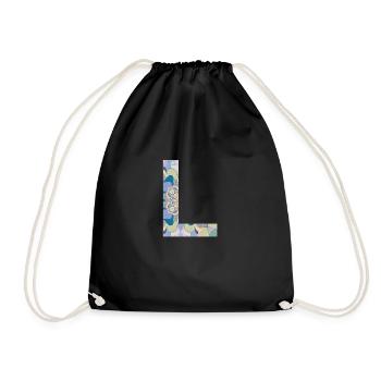 Letter L in mandala - Drawstring Bag - black - Front