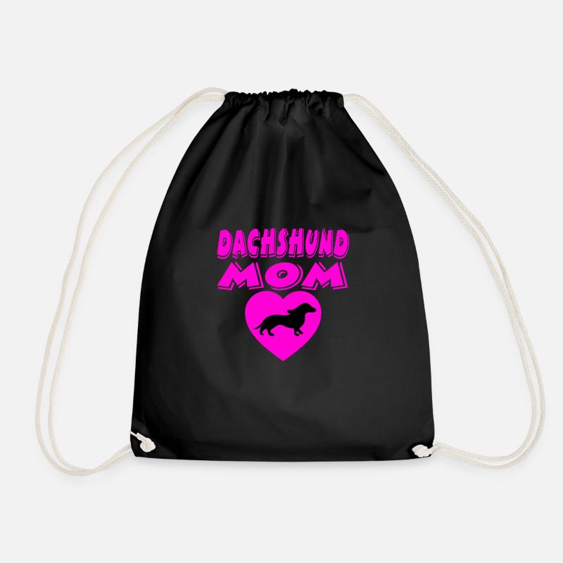Dachshund - Drawstring Bag - black