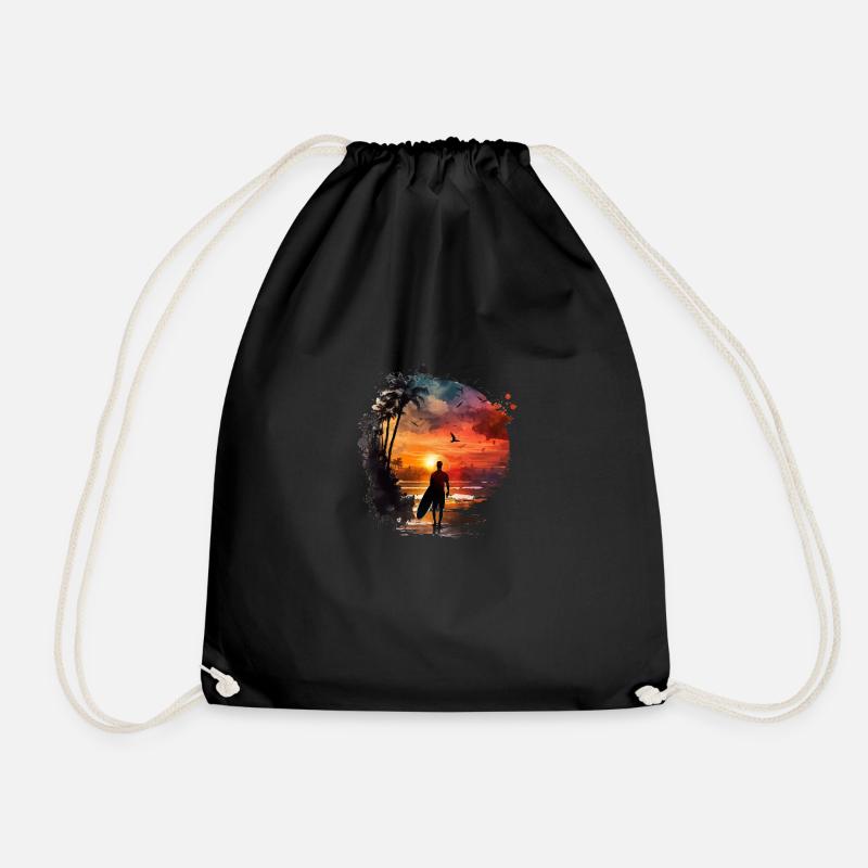 Surfers Dream - Drawstring Bag - black