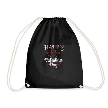 Happy Valentines Day - Turnbeutel - Schwarz - Vorne