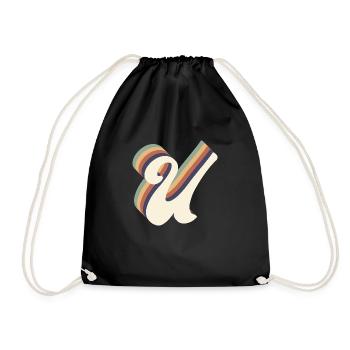 lettre u - Sac de sport léger - noir - Devant