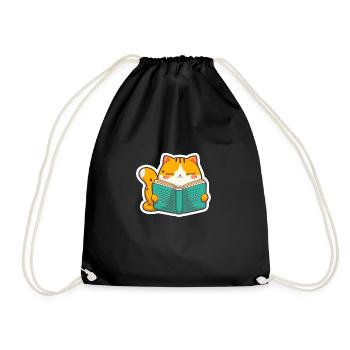 Autocollants mignons de mensonges et de sommeils de chat mignon - Sac de sport léger - noir - Devant