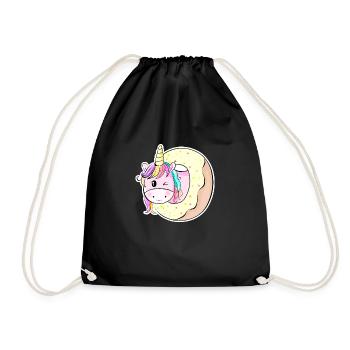 Niedliches Pferdchen Einhorn Unicorn - Turnbeutel - Schwarz - Vorne