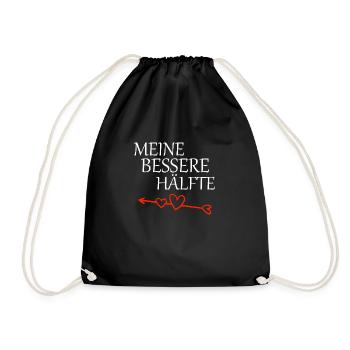 Partnershirt meine bessere Hälfte - Turnbeutel - Schwarz - Vorne