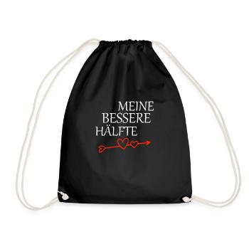 Partnershirt meine bessere Hälfte - Turnbeutel - Schwarz - Vorne