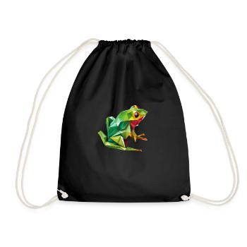 Origami Geometrie Frosch bunt modern arty - Turnbeutel - Schwarz - Vorne