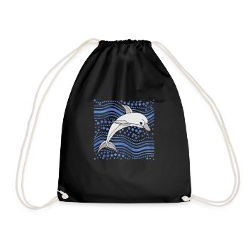 Delfin - Turnbeutel - Schwarz - Vorne