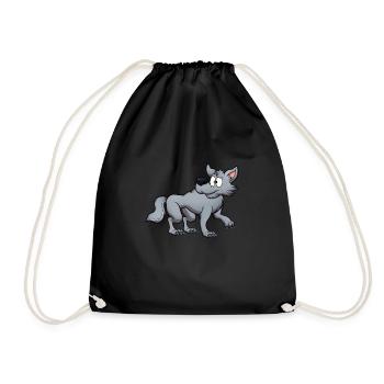 Grey Wolf - Drawstring Bag - black - Front
