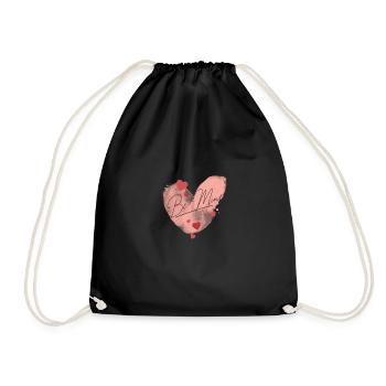 Be Mine Valentines Heart Design - Drawstring Bag - black - Front