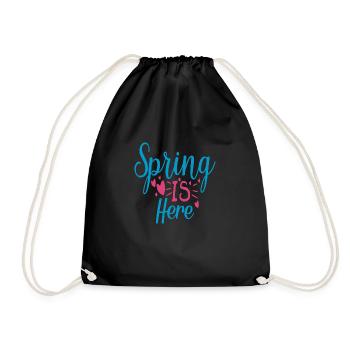 Spring is here - Drawstring Bag - black - Front