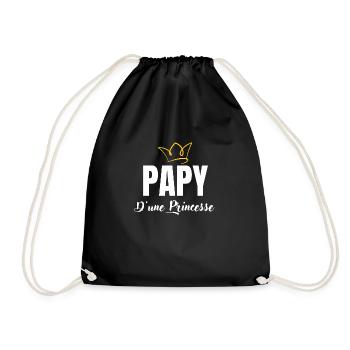 papy d'une princesse - Sac de sport léger - noir - Devant