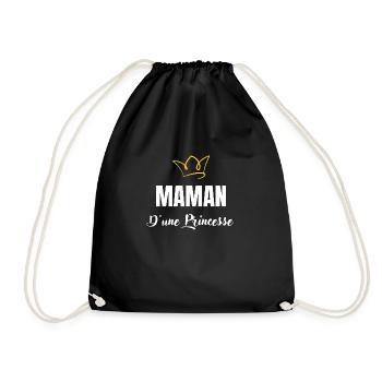 maman d'une princesse - Sac de sport léger - noir - Devant