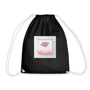 Valentines gift for boyfriend or girlfriend - Drawstring Bag - black - Front