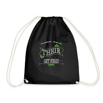 gift idea cool believe earth gift statement - Drawstring Bag - black - Front