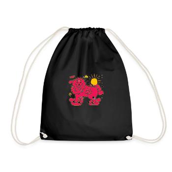 Kriko the red lion - Drawstring Bag - black - Front