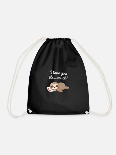 I love you slow much! - Turnbeutel - Schwarz