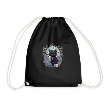 Kawaii Style - Witchy Cat - Drawstring Bag - black - Front