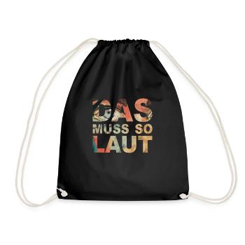 Lustige Sprüche - DAS MUSS SO LAUT - Turnbeutel - Schwarz - Vorne