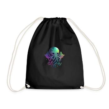 Cthulhu: Le monstre pieuvre Kawaii - Sac de sport léger - noir - Devant