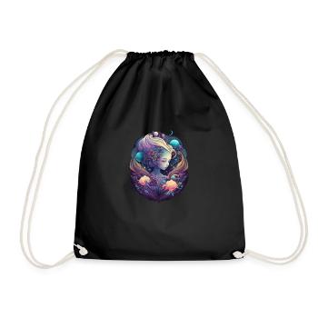 Chibi Skeleton Queen - Victorian Gothic Horror - Drawstring Bag - black - Front