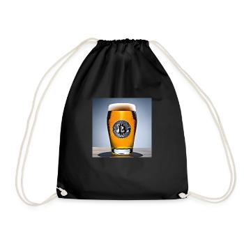 Logo Bitcoin sur un verre à bière rempli - Sac de sport léger - noir - Devant