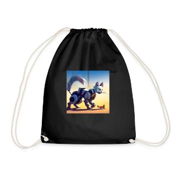 Confidence Cat - Drawstring Bag - black - Front
