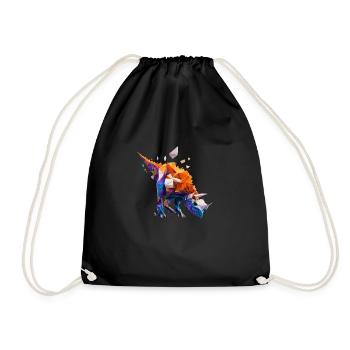 Origami T-rex : courageux, créatif - Sac de sport léger - noir - Devant