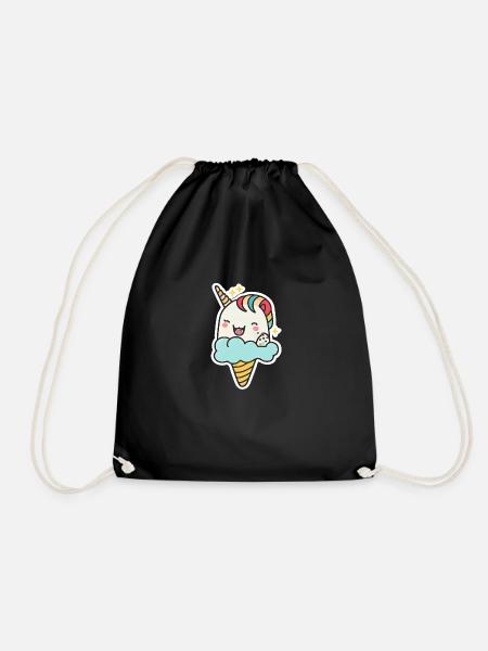 Einhorn-Eis-Freude - Turnbeutel - Schwarz