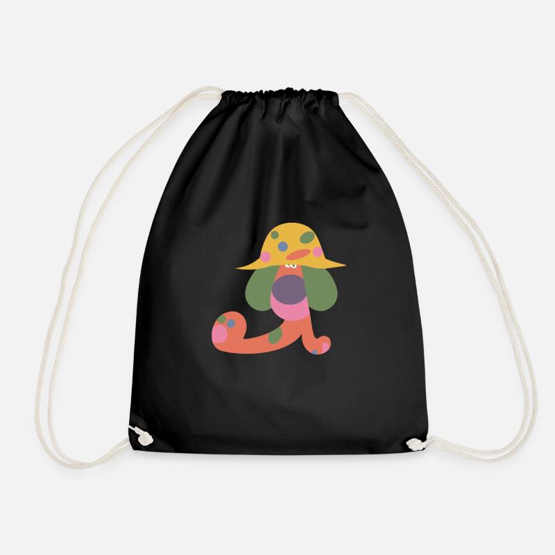 Herding dog Dog with hat - Drawstring Bag - black