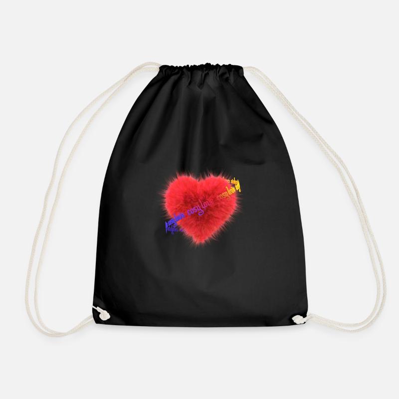 cosy love - Drawstring Bag - black