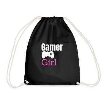 Gamer Girl - Drawstring Bag - black - Front