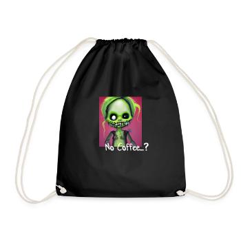 A Cute Cartoon Zombie No Coffee - Turnbeutel - Schwarz - Vorne