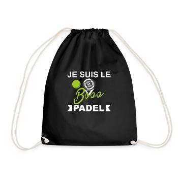 Je suis le boss, padel. cadeau drôles padel sport - Sac de sport léger - noir - Devant