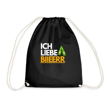 Ich liebe Bier - Turnbeutel - Schwarz - Vorne