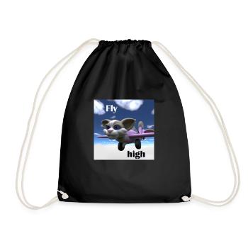 Digital Art Cat Avion Chimère, Volez haut - Sac de sport léger - noir - Devant