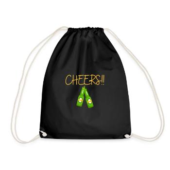 CHEERS - Drawstring Bag - black - Front